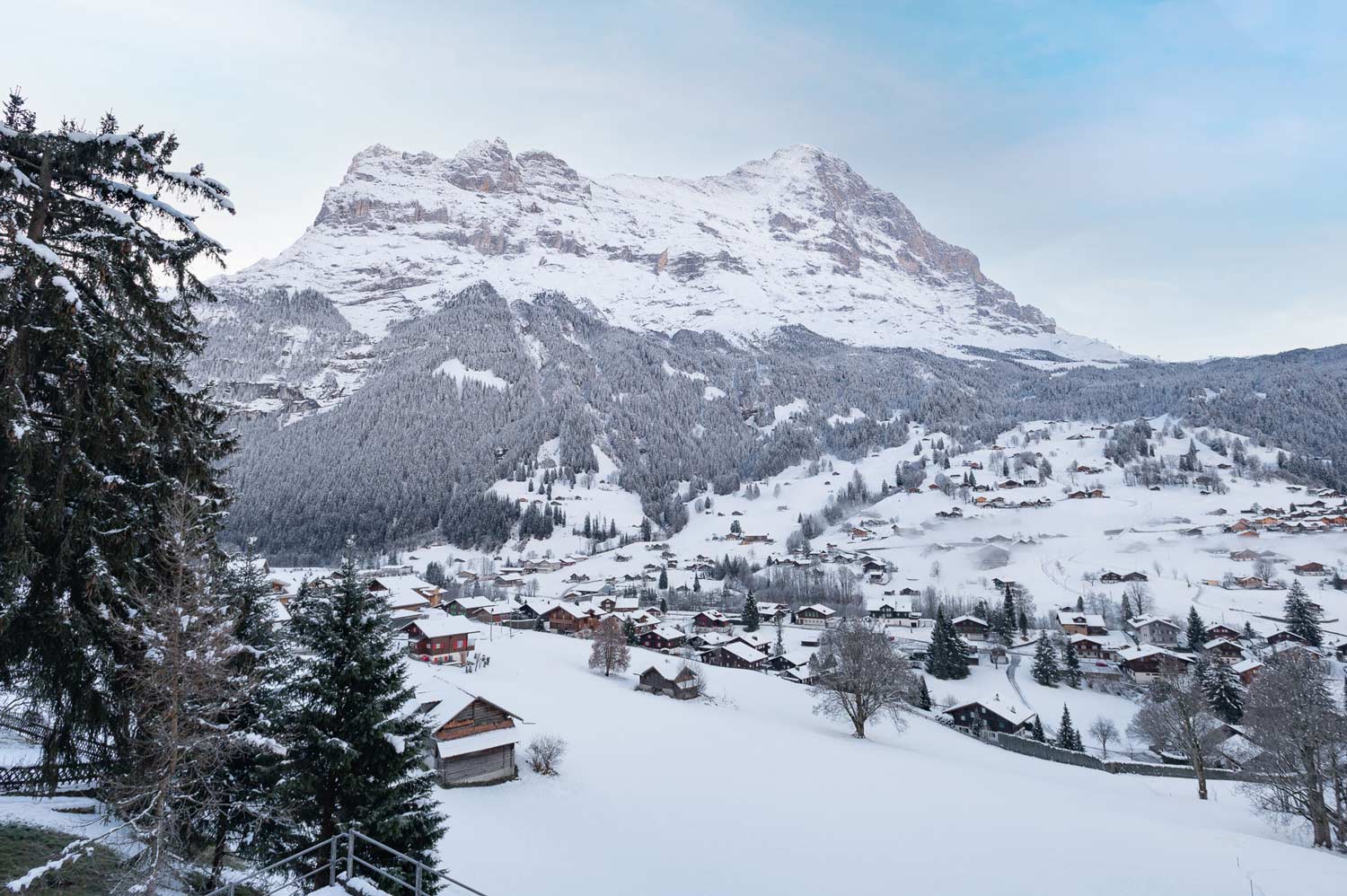 View of the famous north face of the Eiger